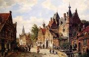 unknow artist European city landscape, street landsacpe, construction, frontstore, building and architecture.045 oil painting on canvas